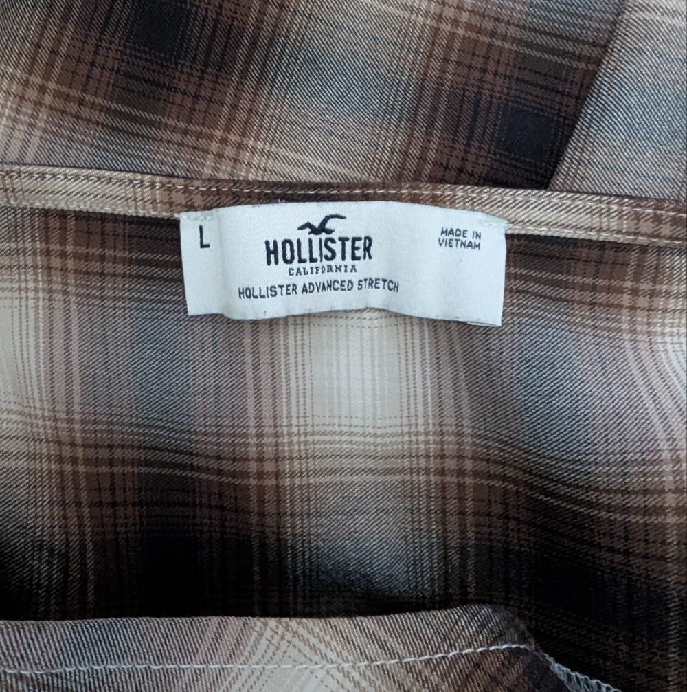 Hollister Plaid Midi Dress in Brown and Cream - Picture 4 of 4